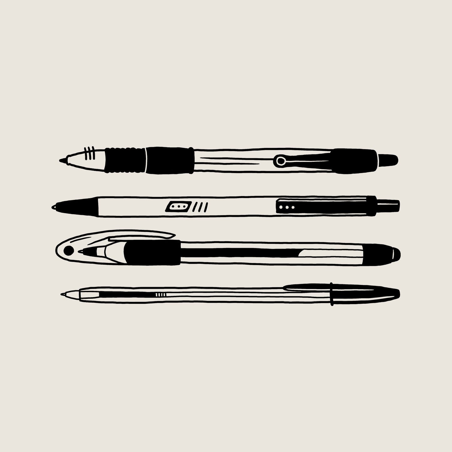 FOUR PENS ON A SHIRT